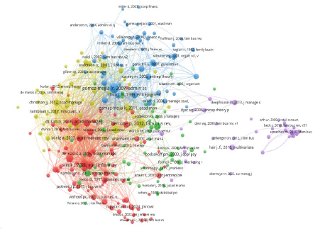Network visualization of co-cited references.